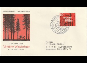 Bund: FDC Waldbrandverhütung 1958