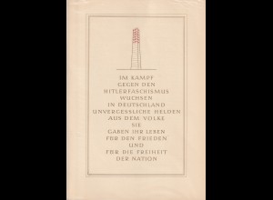 DDR-Gedenkblatt, "Im Kampf gegen..."