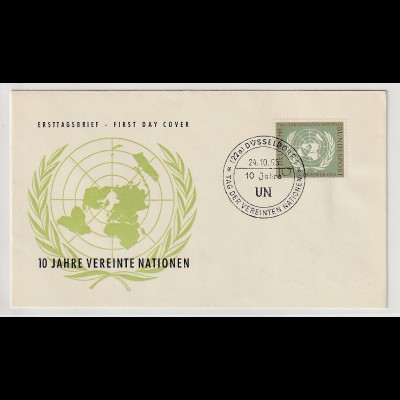 Bund: FDC: 10 Jahre UNO, 1955