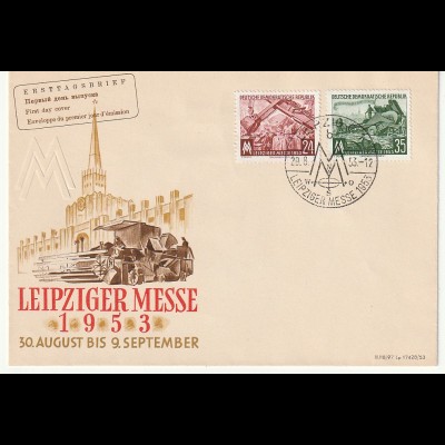 DDR FDC: Leipziger Herbstmesse 1953