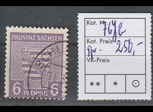 Prov. Sachsen: Nr. 76Y in b-Farbe, gestempelt, gepr. Ströh