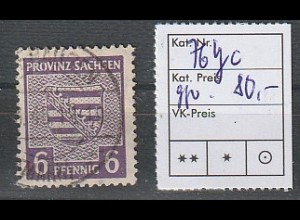Prov. Sachsen: Nr. 76Y in c-Farbe, gestempelt, gepr. Ströh