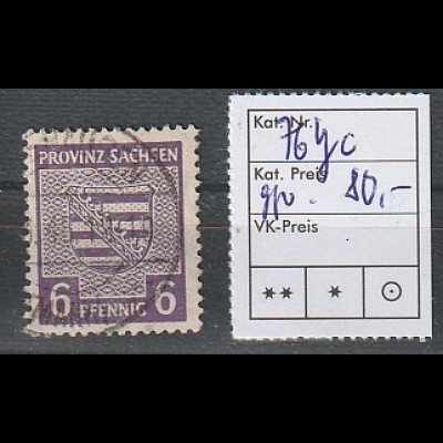 Prov. Sachsen: Nr. 76Y in c-Farbe, gestempelt, gepr. Ströh