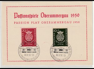 Ereigniskarte: Passionsspiele Oberammergau 1950 mit Bachsiegel