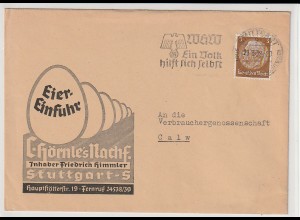 Hübscher Reklamebrief: "Eier-Einfuhr" Stuttgart