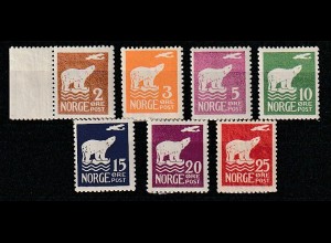 Norwegen Nordpolflug (Eisbärsatz) 109-115, postfrisch (MNH)