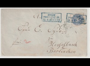Preußen: Brief EF Nr. 17 ab Berlin (PE 16) nach Hasselbusch