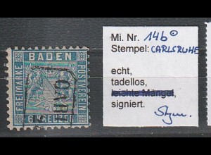 Baden Nr. 14b, geprüft Stegmüller 