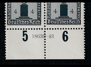 Dt. Reich Dienstmarke 157, 4er-Block, mit HAN, postfrisch (MNH)