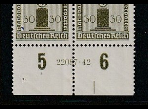 Dt. Reich Dienstmarke 164, 4er-Block, mit HAN, postfrisch (MNH)