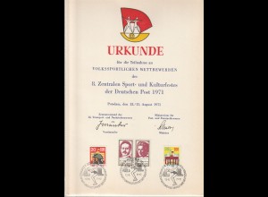 DDR-Gedenkblatt A19 - 1971 "Volkssportlicher Wettbewerb"