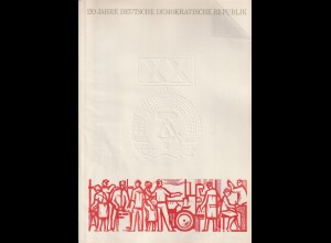 DDR-Gedenkblatt A5 - 1969 "20 Jahre DDR"