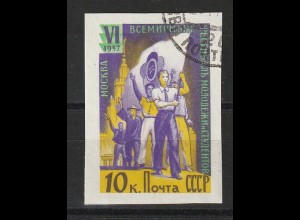 SU: Weltfestspiele 1957 10 Kop. geschnitten, gestempelt