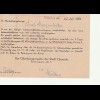 Sächsische Schwärzung Chemnitz Behördenkarte 5 Pfg.