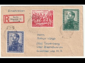 DDR: Dt.-Chinesische Freundschaft auf Satz-R-Brief