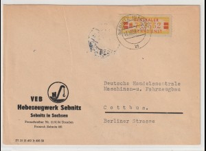 ZKD: Fernbrief aus Sebnitz, frankiert mit Nr. 19 II M