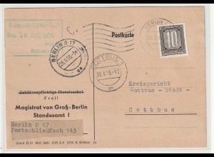 ZKD (A): 10 Pfg. auf Standesamt-Postkarte Berlin