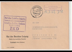 ZKD-Brief über Postnebenstelle Limbach
