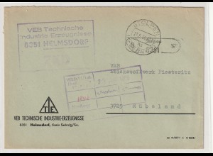 ZKD-Brief über Postnebenstelle Helmsdorf