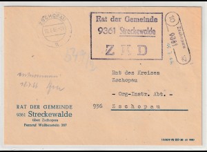 ZKD-Brief über Postnebenstelle Streckewalde