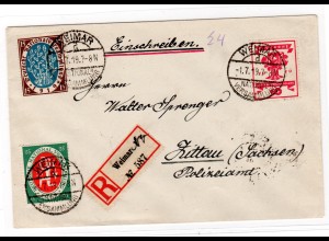 Weimarer Nat,-versammlung Ersttag-R-Brief
