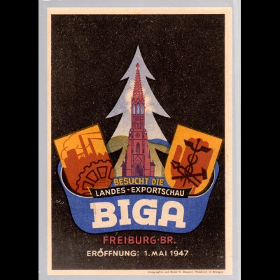 Ereigniskarte: "BUGA" - Export Schau Freiburg 1947