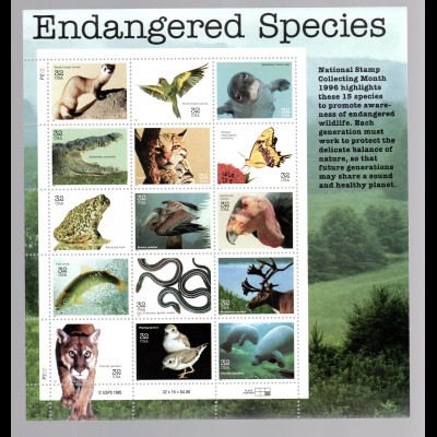 USA ** im Bogen 2769-83 Endangered Species