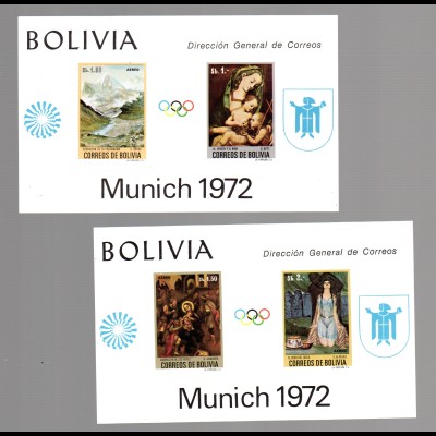 Bolivien (Olymp. Spiele München 1972), Blocks 34 und 35, postfrisch 