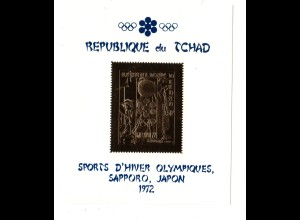 Tschad: Olympische Spiele Sapporo 1972) Block 22 (Goldblock), postfrisch 