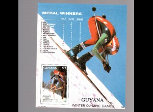 Guyana: Olymp. Winterspiele 1988, Block 25, postfrisch