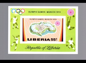 Liberia Olymp. Spiele München 1972, Block 60 B, postfrisch