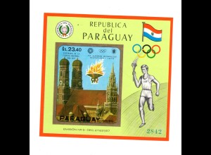 Paraguay Olymp. Spiele München, Fackellauf, Block 141, postfrisch