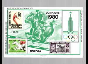 Bolivien Olymp. Spiele Lake Placid / Moskau 1980, Block 88, postfrisch 