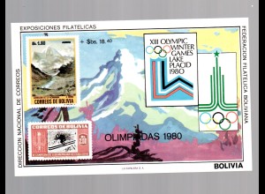 Bolivien Olymp. Spiele Lake Placid / Moskau 1980, Block 89, postfrisch 