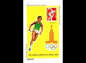 Bolivien (Olymp. Spiele Moskau 1980) Block 93, postfrisch 