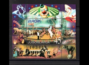 Jugoslawien Europa-Block 2002 (Zirkus), **