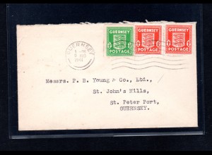 Guernsey Nr. 1 und 2 (2) auf kleinform. Brief