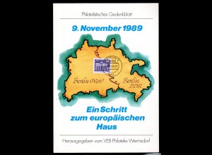 DDR-Gedenkblatt, 9. November, Ein Schritt zum europäischen Haus