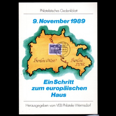 DDR-Gedenkblatt, 9. November, Ein Schritt zum europäischen Haus
