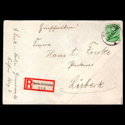 Berlin, Eingeschriebener Fernbrief mit EF. Mi.-Nr. 16, sign. SchlegelBPP.