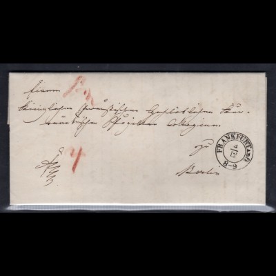 Vorphila Kompletter Brief 1845 von Frankfurt nach Berlin