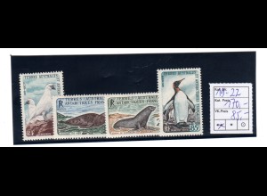 Frz. Gebiete i.d. Antarktis, Nr. 19-22 (Robben, Pinguine)