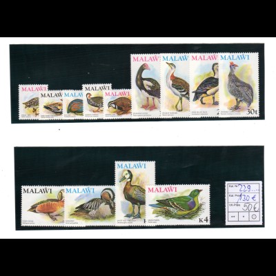 Vogelsatz Malawi Mi.-Nr 229, postfrisch