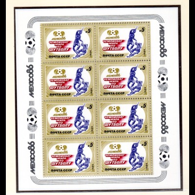 SU: Kleinbogensatz Fußball-WM 1986 postfrisch.