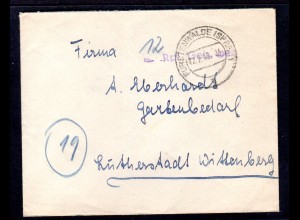 SBZ, Gebühr bezahlt Brief "Fürstenwalde"