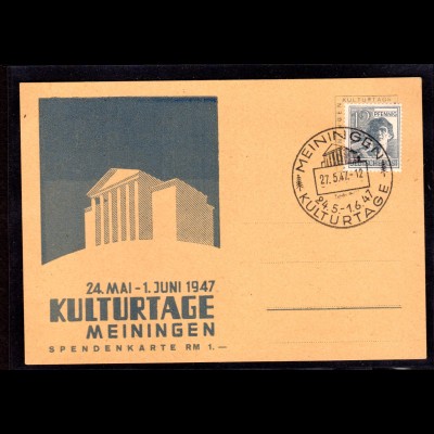 Ereigniskarte "Kulturtage Meiningen" 24,05-01.06 1947