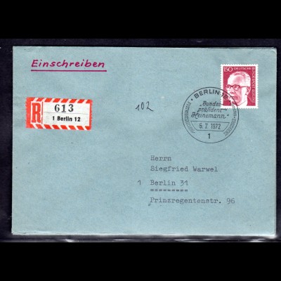 Berlin, R-Ortsbrief mit EF. Mi.-Nr. 431