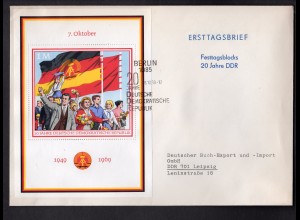 DDR, FDC. 20 Jahre DDR -.Block 29