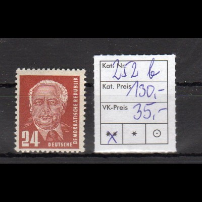 DDR Mi.-Nr. 252 b, postfrisch, sign.BPP.