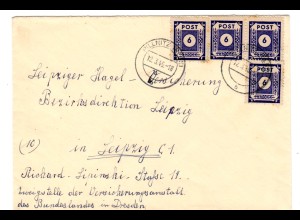 Ostsachsen: 4x 58a portorichtig auf Fern-Brief